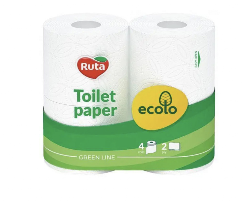 Папір туалетний Ecolo 2-шар 4рул/уп